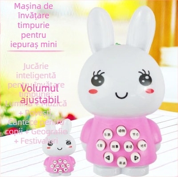 Mini iepuraș povestitor – Jucărie educațională muzicală, din plastic, fără memorie, pentru copii 4–6 ani
