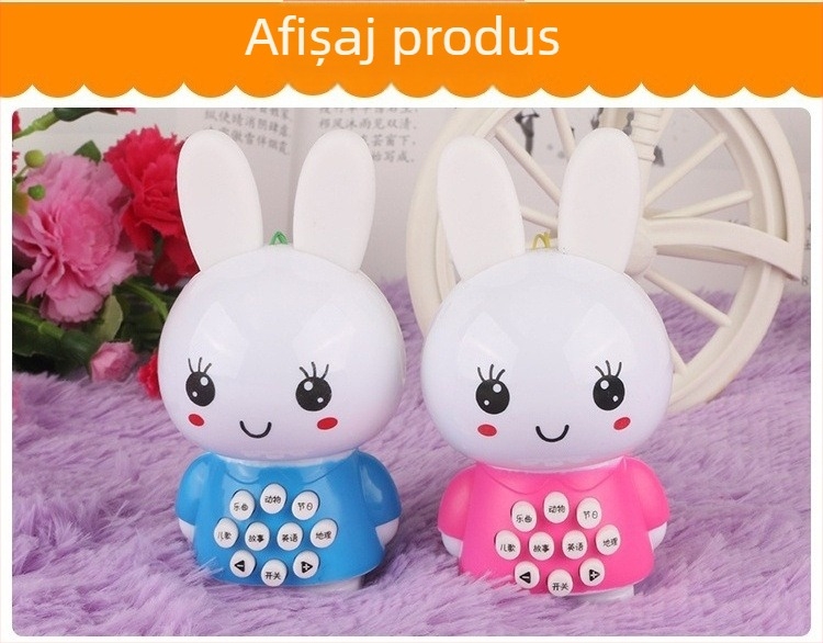 Mini iepuraș povestitor – Jucărie educațională muzicală, din plastic, fără memorie, pentru copii 4–6 ani