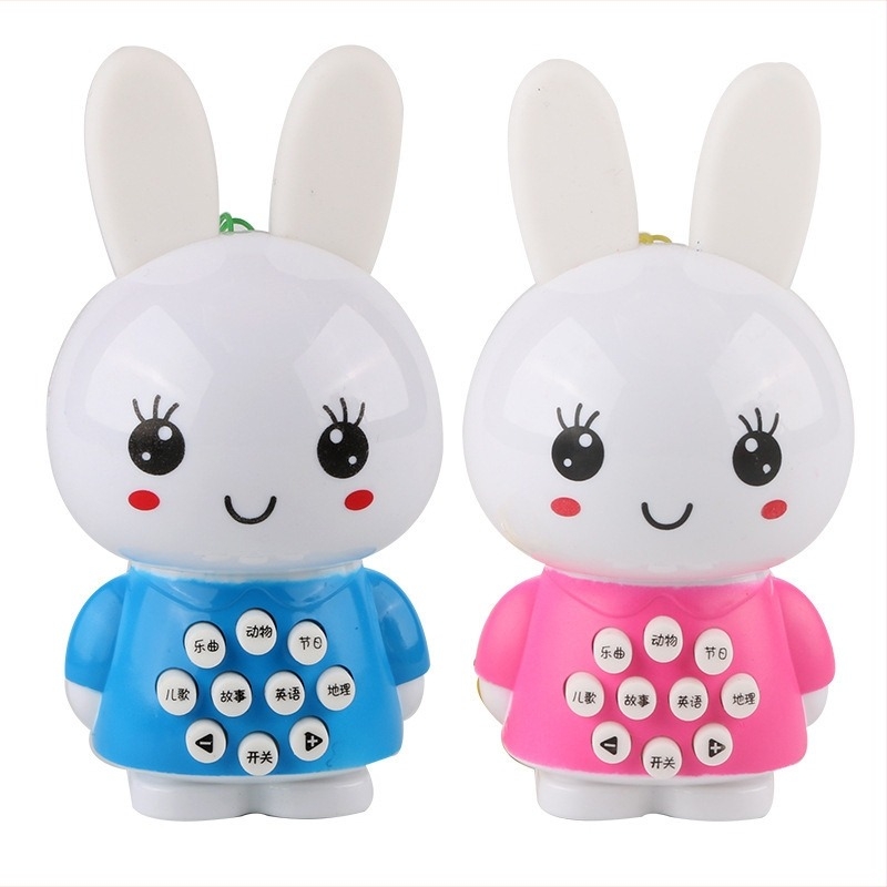 Mini iepuraș povestitor – Jucărie educațională muzicală, din plastic, fără memorie, pentru copii 4–6 ani