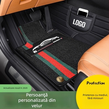 Covorașe pentru picioare din piele, complet închise, design stea, dublu strat, pentru autoturisme cu cinci locuri