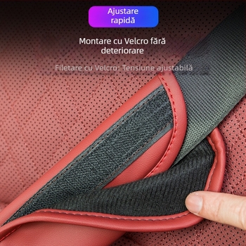 Pernă pentru umărul curelei de siguranță auto din piele – protecție moale, antiuzură, imprimare logo disponibilă, greutate 80 g