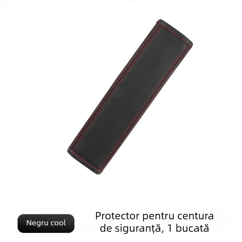 Pernă pentru umărul curelei de siguranță auto din piele – protecție moale, antiuzură, imprimare logo disponibilă, greutate 80 g