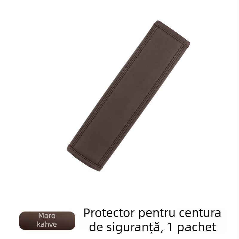 Pernă pentru umărul curelei de siguranță auto din piele – protecție moale, antiuzură, imprimare logo disponibilă, greutate 80 g