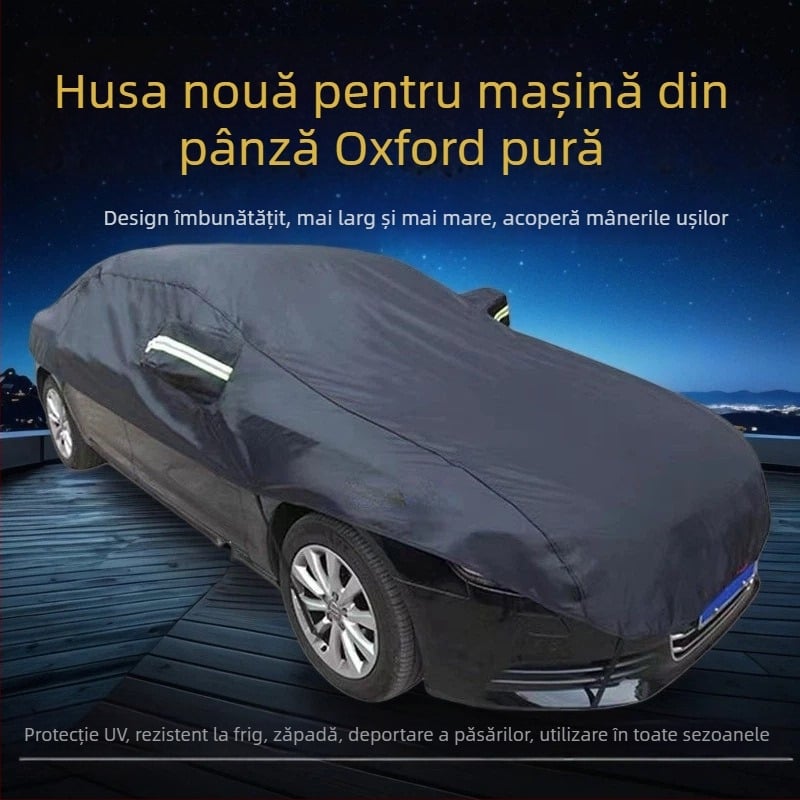 Husă pentru mașină din țesătură Oxford, universală, protecție solară și izolație termică, personalizabilă