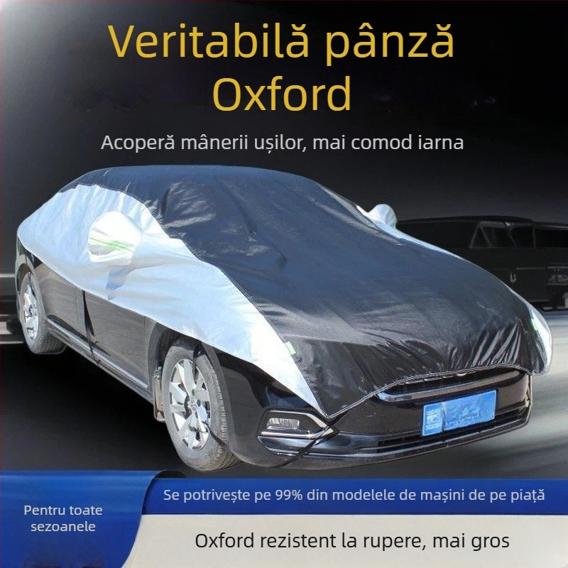 Husă pentru mașină din țesătură Oxford, universală, protecție solară și izolație termică, personalizabilă