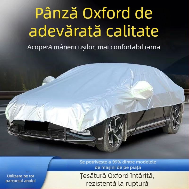 Husă pentru mașină din țesătură Oxford, universală, protecție solară și izolație termică, personalizabilă
