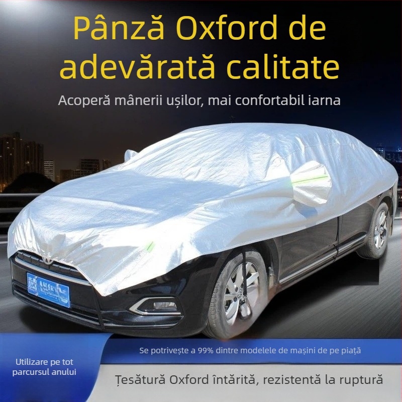 Husă pentru mașină din țesătură Oxford, universală, protecție solară și izolație termică, personalizabilă