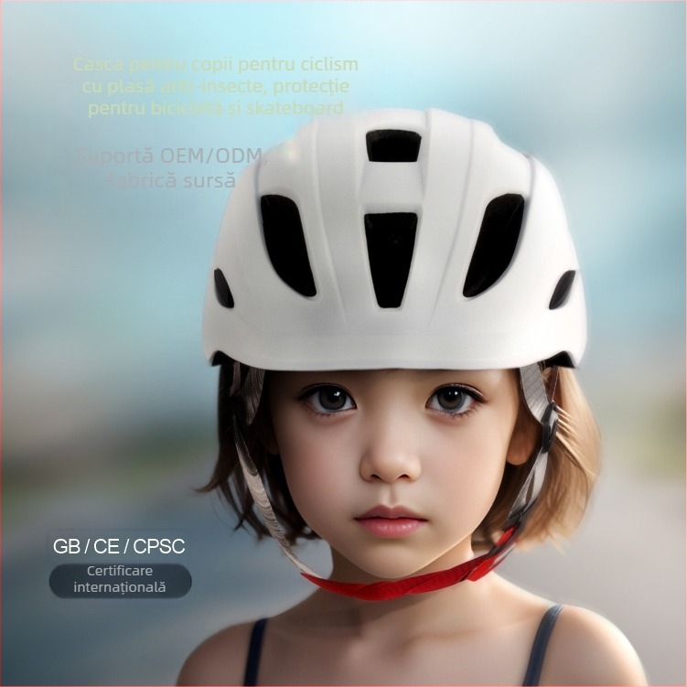 Cască pentru copii pentru bicicletă cu plasă anti-insecte, model desen animat, material EPS, logo imprimat