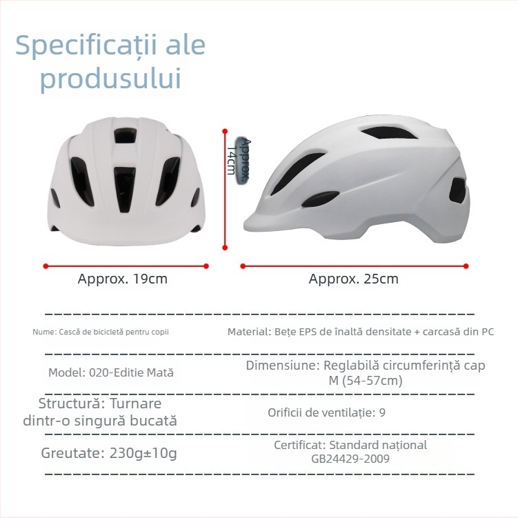 Cască pentru copii pentru bicicletă cu plasă anti-insecte, model desen animat, material EPS, logo imprimat
