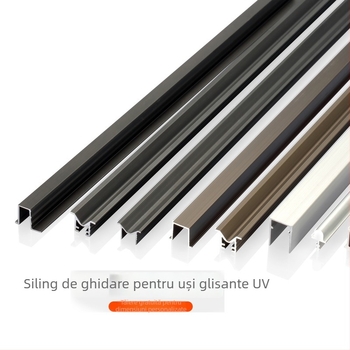 Șină pentru ușă glisantă din aliaj de aluminiu, cu ghidaje superioare și inferioare (Model B77), pentru garderobă — stil modern minimalist