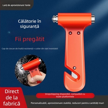 Cioc de spargere a geamurilor auto, portabil, din oțel inoxidabil, instrument de siguranță auto, multifuncțional