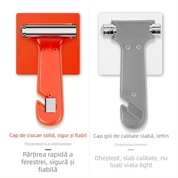 Cioc de spargere a geamurilor auto, portabil, din oțel inoxidabil, instrument de siguranță auto, multifuncțional