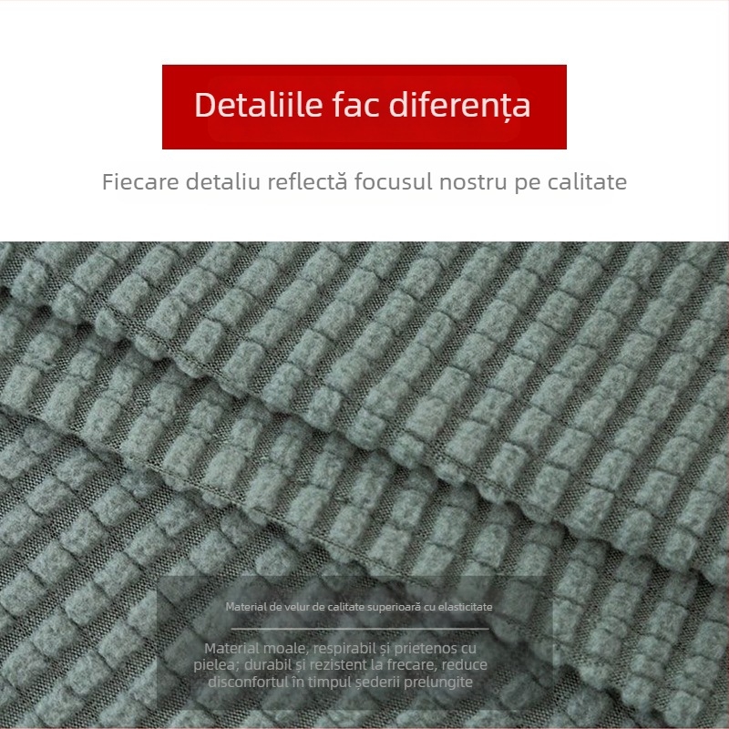 Husă pentru scaun de dining din flanelă - elastică, antiderapantă, rezistentă la uzură, rezistentă la praf; stil modern minimalist; formă pătrată