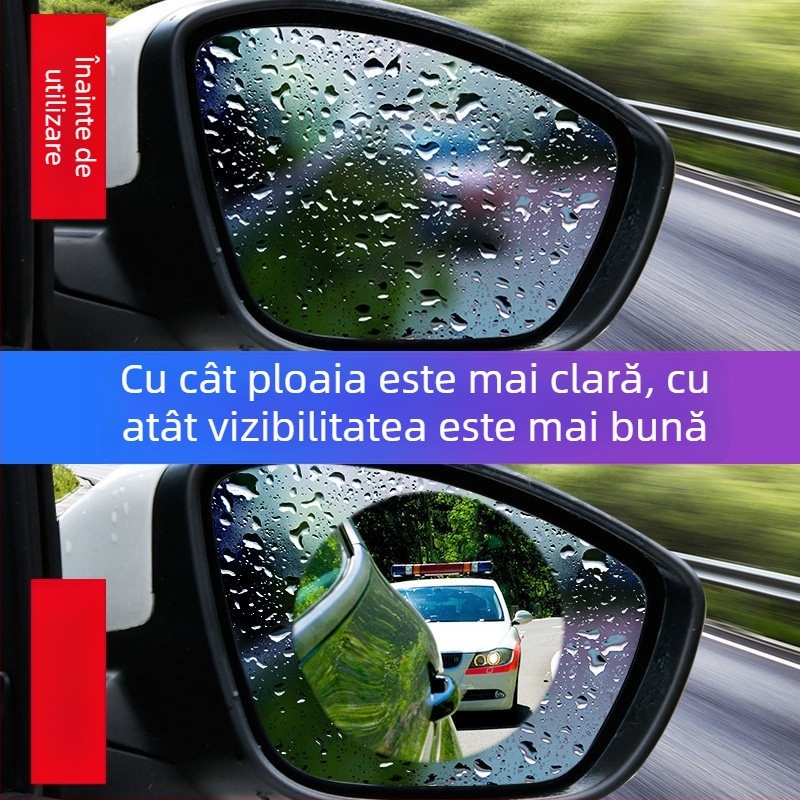 Film de oglindă retrovizoare rezistent la ploaie, antiaburire și strat repelent de apă, film nano pentru geamuri laterale, universal
