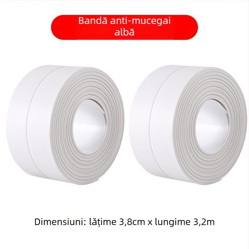 Wangke Home bandă adezivă de etanșare pentru baie și bucătărie - impermeabilă, anti-mold, sigilează golurile din jurul chiuvetei și a pragului ferestrei. Marcă: Wangke Home; Material: Alte; Tip: Alte; Lățime: Alte