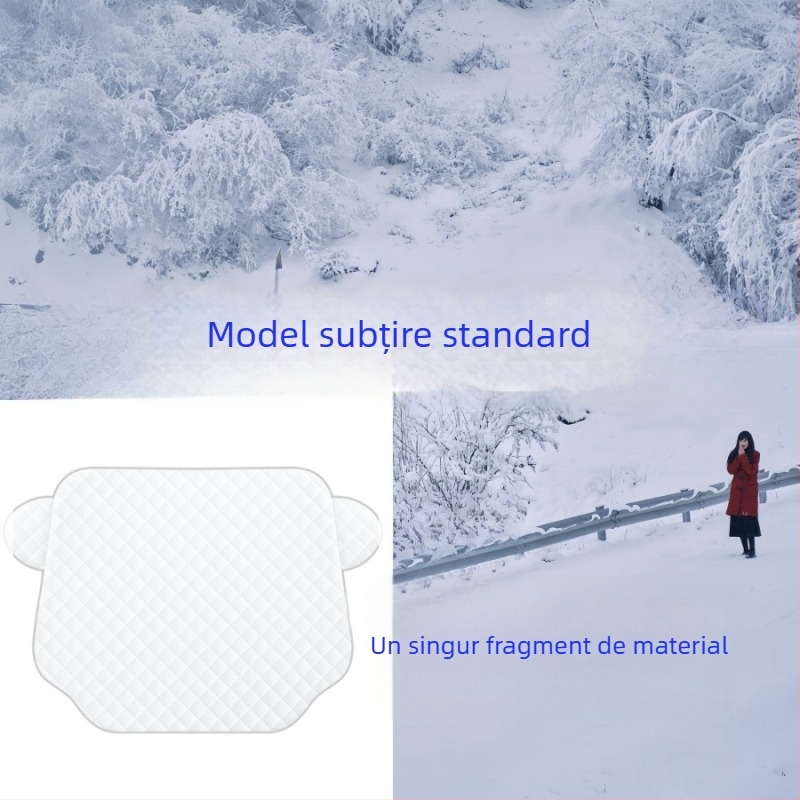 Acoperire universală pentru mașină cu folie de aluminiu, protecție solară și împotriva ploii, izolație termică, montaj încorporat, acoperire pentru partea din față