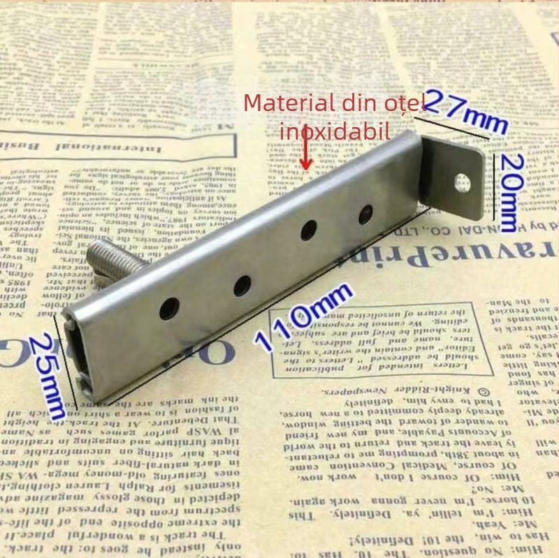 Rola pentru ușa din lemn — oțel inoxidabil 201, grosime perete 4 mm, diametru exterior 26 mm, diametru ax 17 mm, sarcină maximă 120 kg