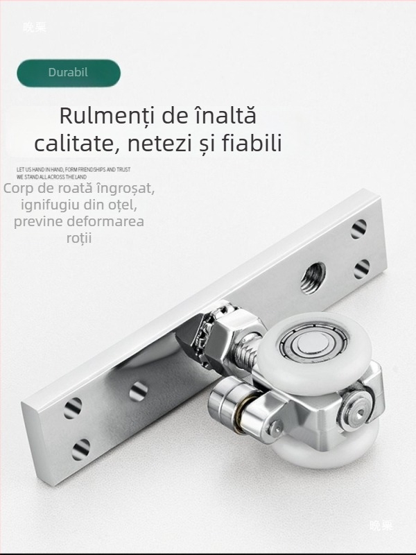 Șină de fereastră pliabilă cu role – șină din lemn pentru uși glisante, stânga/dreapta, separator balcon, set complet