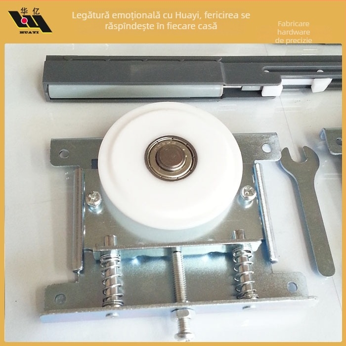 Rola pentru ușă glisantă a garderobei, cu amortizare puternică, din fier, model A01, Huayi