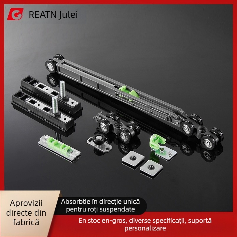 Roată suspendată îngustă, cu amortizare unidirecțională, pentru șina de glisare a ușii din aliaj de zinc — mostre personalizate, stil modern minimalist