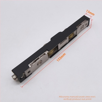 Rola inferioară pentru ușă glisantă din oțel inoxidabil — roată 15 mm, ax Ø8 mm, sarcină 150 kg
