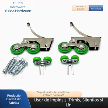 Roți duble pentru uși glisante de dulap, material fier și plastic, Unida, stil modern minimalist