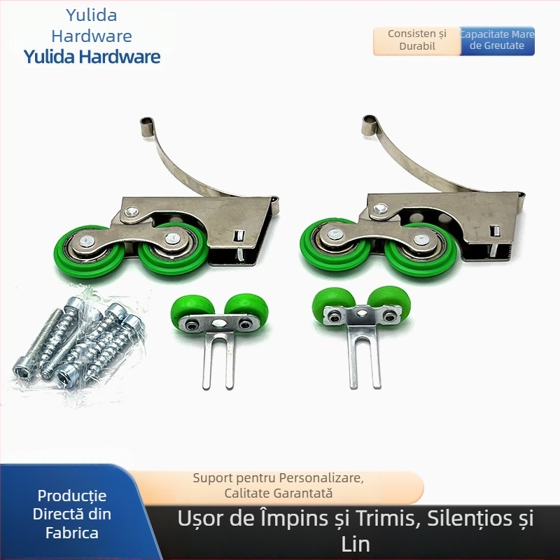 Roți duble pentru uși glisante de dulap, material fier și plastic, Unida, stil modern minimalist