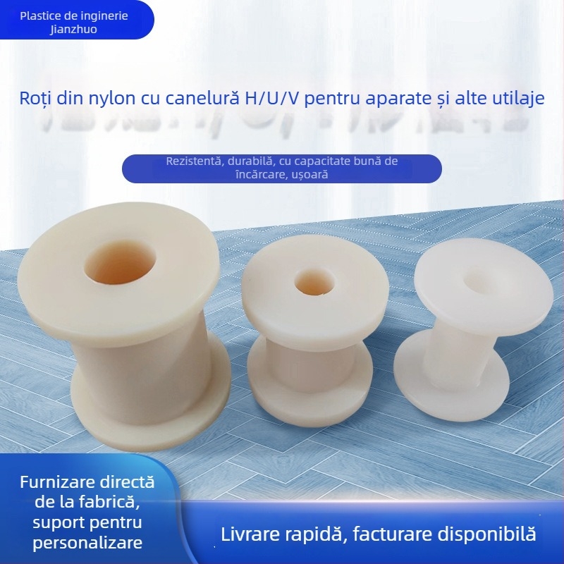 Roată din nylon PA6 cu canelură în formă U, tip H, personalizată, brand JZ0009/Jianzhuo