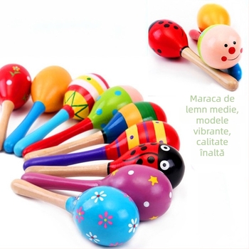 Jucărie din lemn Orff – Minge mică de nisip cu ciocan de nisip, Brand Qiao Ying, pentru sugari 0-3 ani