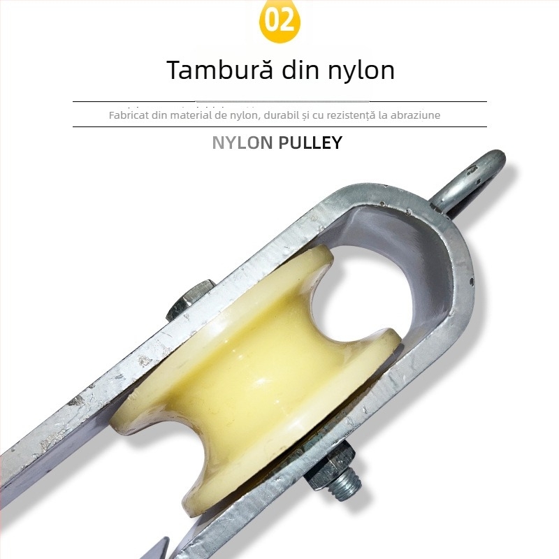 Rola din nylon pentru rețeaua de contact feroviar, versiune simplă/dublă închisă, fixare cu cârlig, utilizare duală