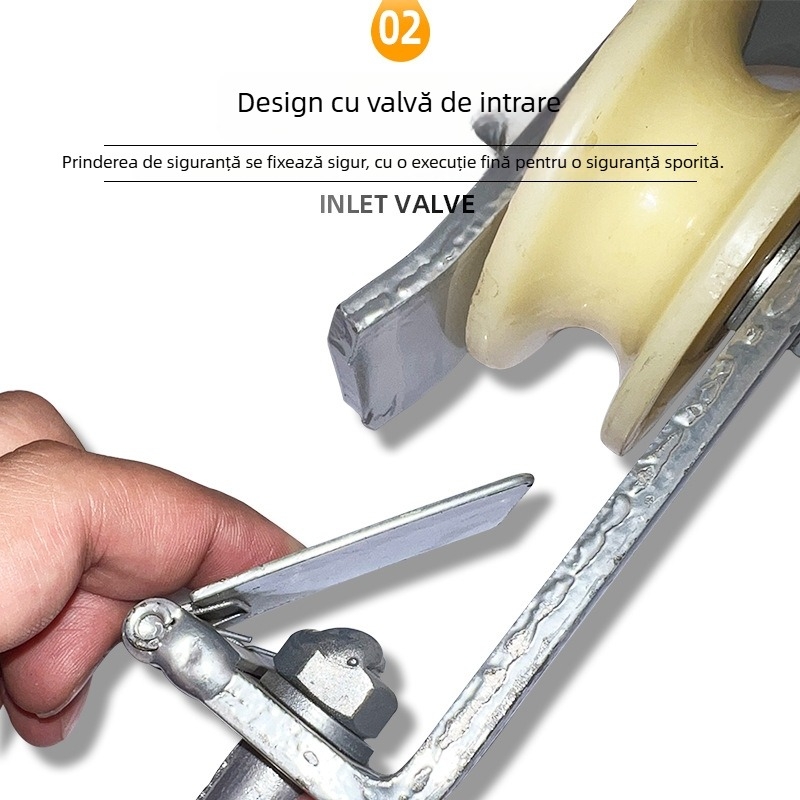 Rola din nylon pentru rețeaua de contact feroviar, versiune simplă/dublă închisă, fixare cu cârlig, utilizare duală