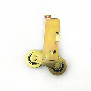 Roată dublă pentru uși și ferestre, cu canelură pentru frânghie, diametrul axului și grosimea peretelui