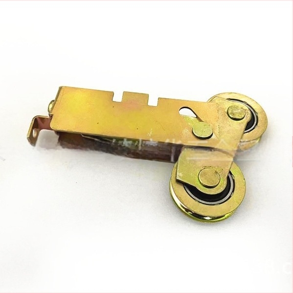 Roată dublă pentru uși și ferestre, cu canelură pentru frânghie, diametrul axului și grosimea peretelui