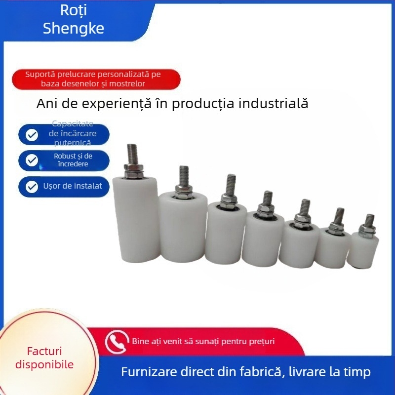 Roată din nylon pentru șine și ridicare – diametru ax standard, procesare la comandă