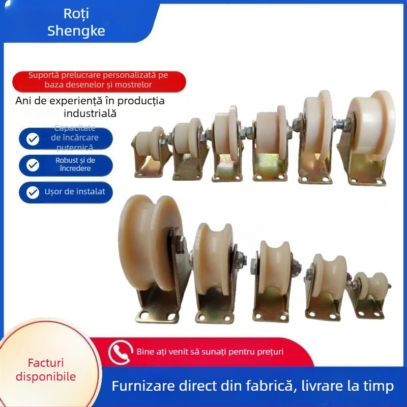 Roată din nylon pentru șine și ridicare – diametru ax standard, procesare la comandă