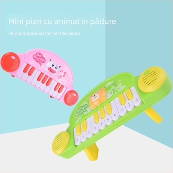 Jucărie organ electronic pentru copii - instrument muzical din plastic pentru educația timpurie, dezvoltă coordonarea mână-ochi, auzul, dezvoltarea emoțională și intelectuală pentru sugari 0–3 ani