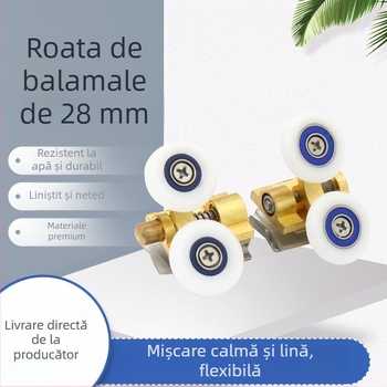 Rolă de baie pentru uși din sticlă și dulapuri | aliaj de aluminiu, capacitate 50 kg, stil modern simplu