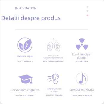 Flaută din lemn pentru educație timpurie — dezvoltare senzorială și auditivă; Material: lemn; Origine: Zhejiang; Brand: Miyou Rabbit; Vârstă: 0–3 ani; Învățare: senzorială, auditivă și cultivarea interesului.