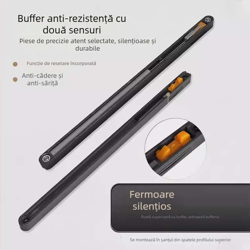 Hardware ușă Ghost Door pentru uși glisante fără șine — aliaj de aluminiu, sarcină maximă 80 kg, stil modern