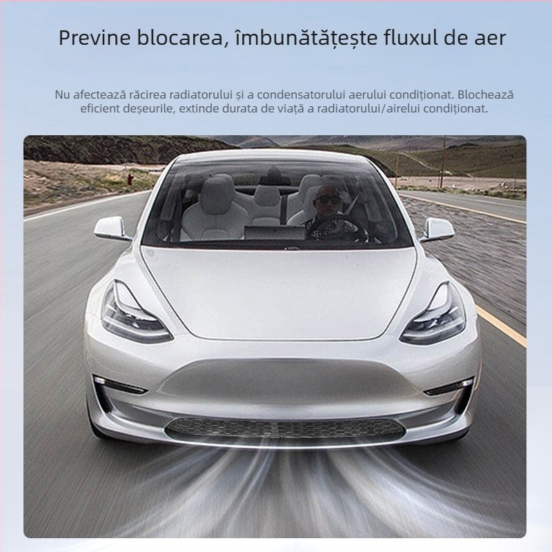 Plasă de protecție a grillei radiatorului pentru Tesla Model 3/Y, tip detașabil despărțit, material PC aliaj