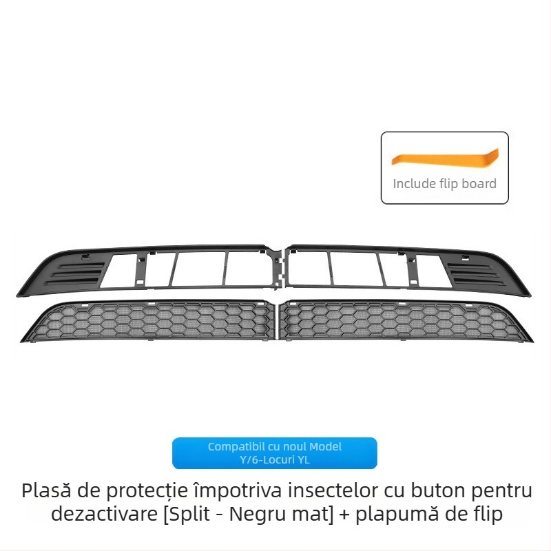 Plasă de protecție a grillei radiatorului pentru Tesla Model 3/Y, tip detașabil despărțit, material PC aliaj