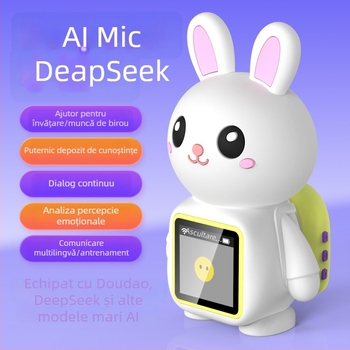 Jucărie AI interactivă Bunnybot, silicon, robot de dialog, Wi‑Fi, fără memorie, baterie de litiu, pentru copii 4–6 ani