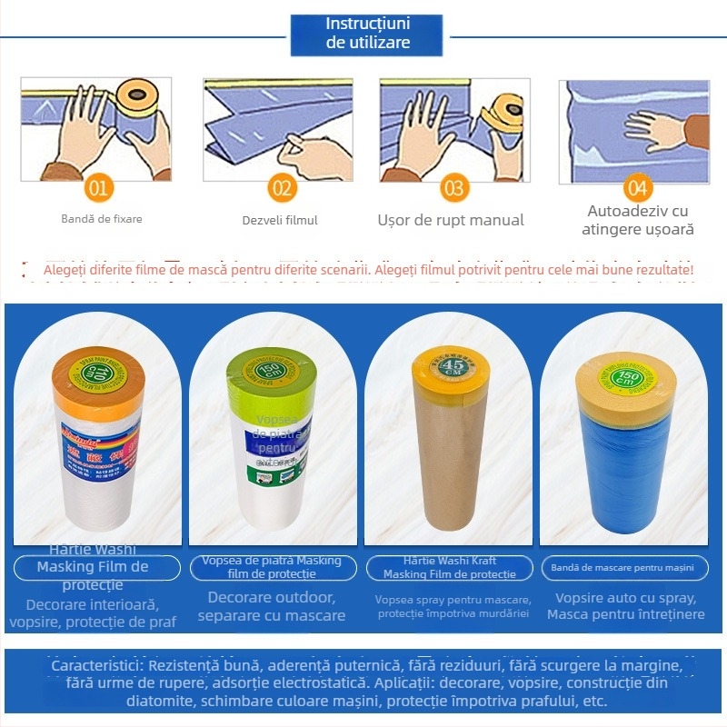 Lixinda Film de mască Kraft pentru vopsire cu pulverizare – Kraft + hârtie japoneză, miez din tub de hârtie