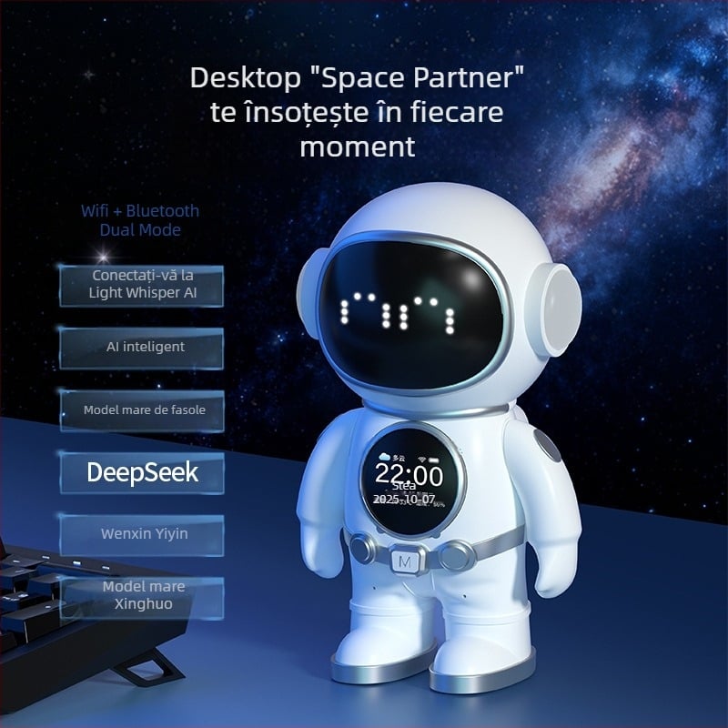 Robot AI Companion pentru copii cu povești și învățare, Bluetooth, ecran LCD, încărcare USB, recunoaștere vocală, suport card TF