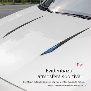 Autocolant pentru aripa și panoul lateral al mașinii – TPU, Model fibră de carbon, Montaj cu bandă adezivă, Cod produs D384