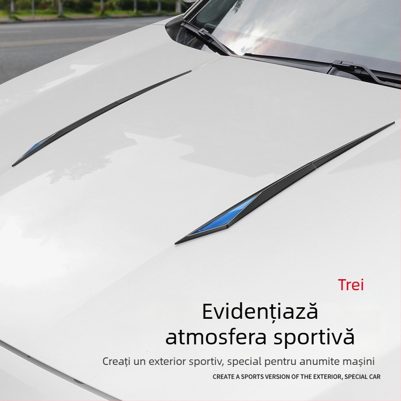 Autocolant pentru aripa și panoul lateral al mașinii – TPU, Model fibră de carbon, Montaj cu bandă adezivă, Cod produs D384