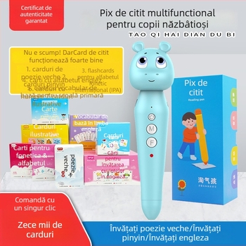 Naughty Boy stilou de citire cu puncte pentru copii – dispozitiv de citire pentru educație timpurie, 4–8 GB memorie, înregistrare, reîncărcabil, descărcare, muzică