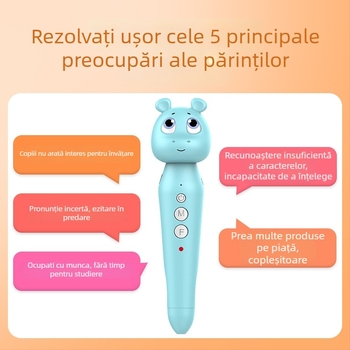 Naughty Boy stilou de citire cu puncte pentru copii – dispozitiv de citire pentru educație timpurie, 4–8 GB memorie, înregistrare, reîncărcabil, descărcare, muzică