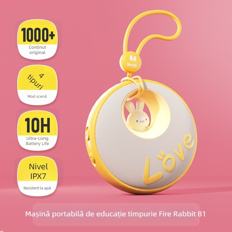 Fire Bunny B1 Dispozitiv de Educație timpurie și Povestire – Electric, Reîncărcabil, Player muzical, Carcasă din plastic, pentru 0–3 ani