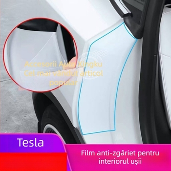 Film protector TPU pentru ușile din spate interioare Tesla Model Y și Model 3, strat invizibil, garanție de 2 ani